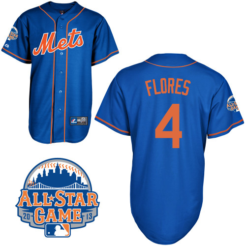 Wilmer Flores #4 mlb Jersey-New York Mets Women's Authentic All Star Blue Home Baseball Jersey